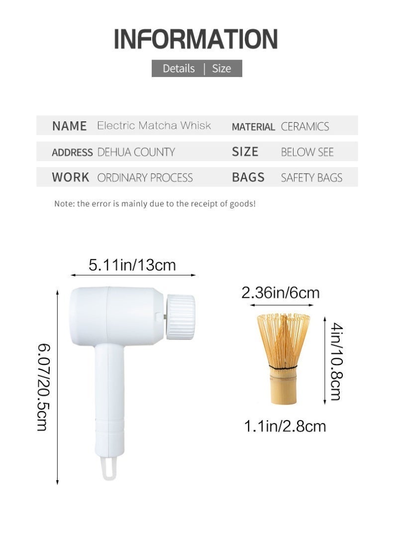 WALALLA Rechargeable Electric Matcha Whisk Set, Handheld Matcha Brush with Bamboo Whisk Head, Type-C Charging Tea Mixer with 3-Level Speed, Portable Frother for Matcha Tea, Coffee, Milk Foam and Home Tea Ceremony - Image 5