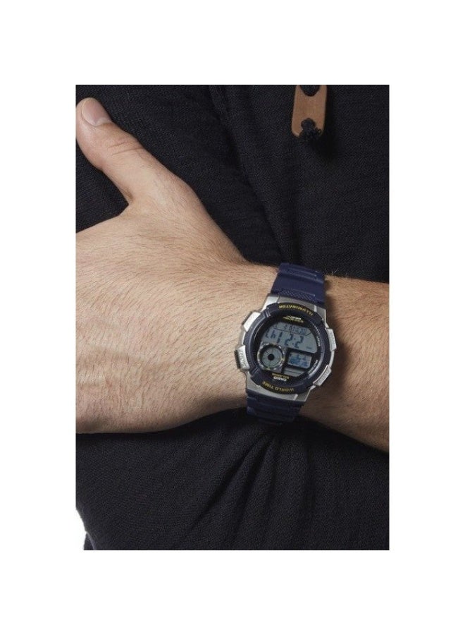 Casio Men's Digital Sports Watch Blue Resin Strap Silver Case AE-1000W-2AVDF - Image 4