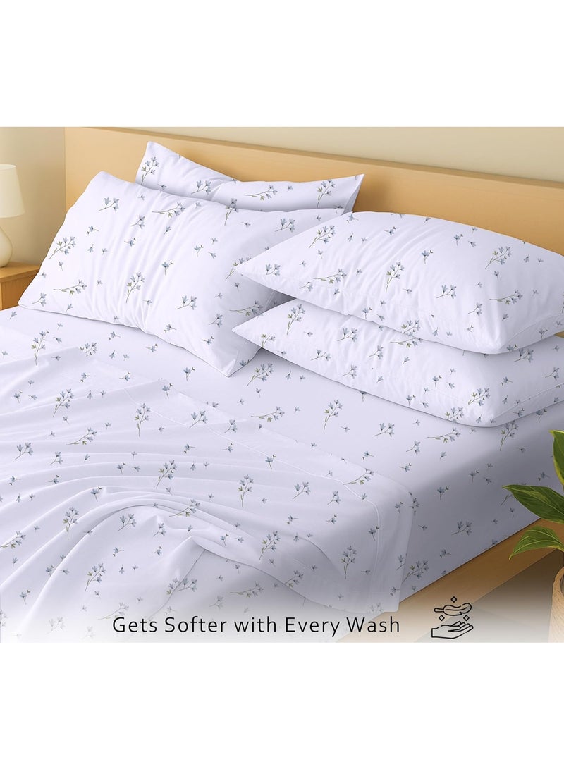 RUVANTI 6 Pcs Cotton Sheets - 100% Natural Cotton Soft, Lightweight & Breathable Crispy Percale Bed Sheets, Queen Sheet Set 16" Deep Pockets, Burgeon - Image 4