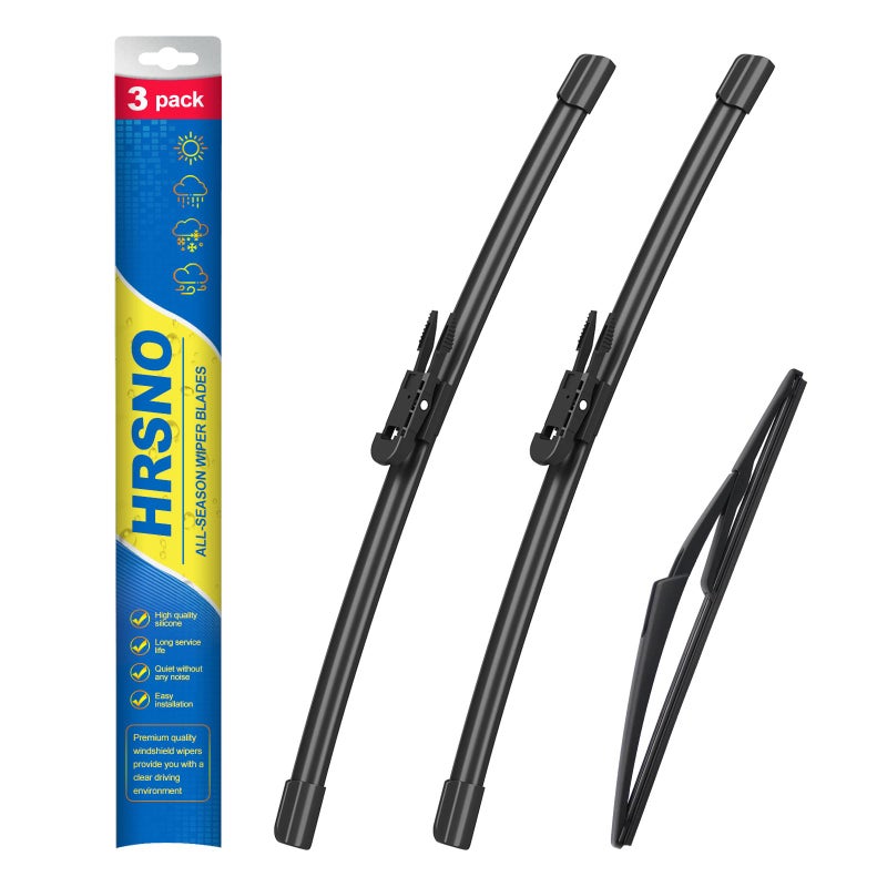 HRSNO 2019 Windshield Wipers With 10 Rear Wiper Blade Sets Automotive Replacement for Mini Cooper Countryman 20112016Easy For Installation Pack of 3