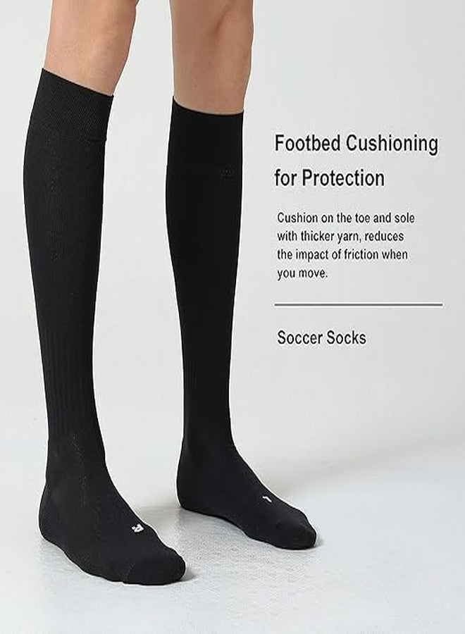 SLYK Football Soccer Socks for Men, Youth, Boys Compression Over Knee High Elasticity Performance Athletic Socks (BLACK) - Image 3