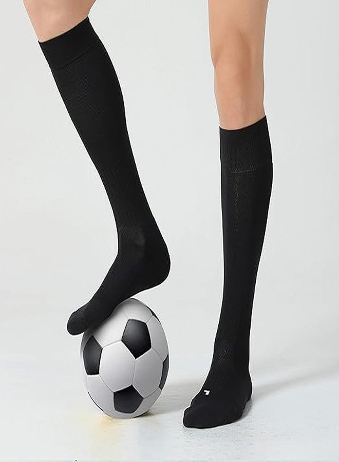 SLYK Football Soccer Socks for Men, Youth, Boys Compression Over Knee High Elasticity Performance Athletic Socks (BLACK) - Image 2