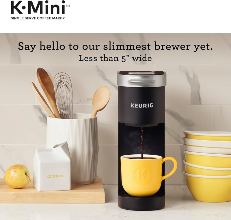 Keurig صانعة القهوة K-Mini ذات الكوب الواحد، حجم التحضير من 6 إلى 12 أونصة، مع تخزين السلك، مثالية للمساحات الصغيرة، باللون الأسود - Image 2