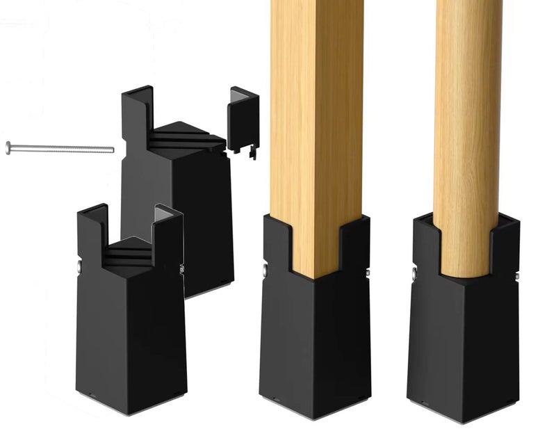 Sephyroth Adjustable Bed Risers Furniture Risers 4Pack with Screw ClampTable Desk Chair RisersBed Risers 4Inch Fit Furnitures SquareRound Leg Diameter from 0816 4Inch Black