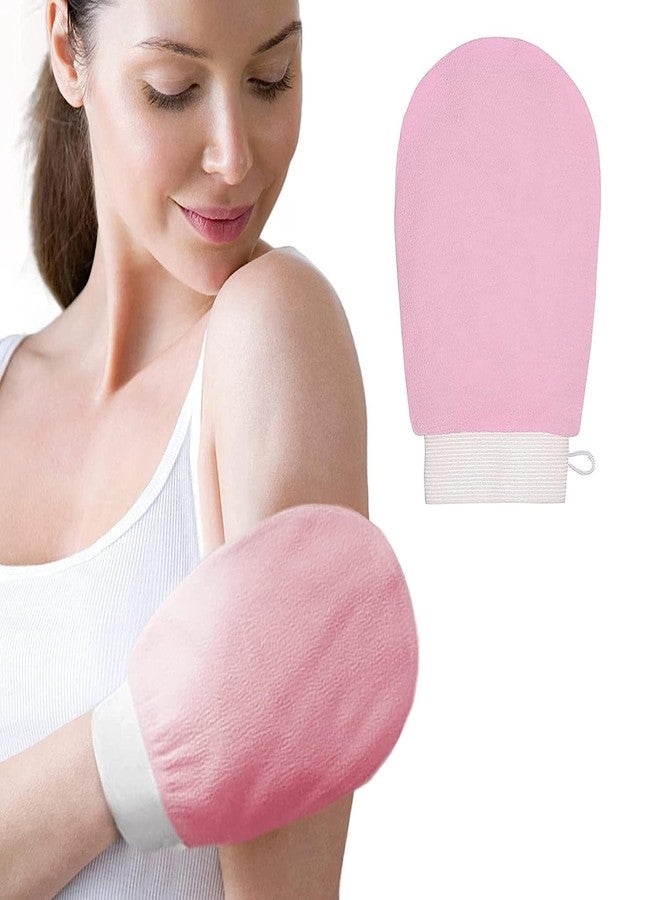 2 in 1 exfoliating & microfiber gloves Hand Mitt Body Scrubber For Bath Shower/Spa Dead Skin/Tan Removal Deep Cleaning Gloves For Soft Skin (Multicolor) (pack of 1) - Image 1
