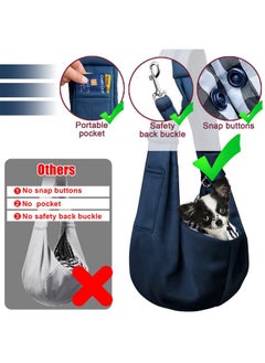 Artisome artisome Pet Dog Sling Carrier for 3-10 lbs pet,Dog Purse Pouch,Dog Satchel,Reversible unadjustable Strap Travel Hand-Free Safe Bag Small Puppy Backpack (Dark Blue)  - Image 2