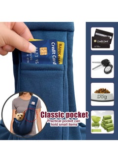 Artisome artisome Pet Dog Sling Carrier for 3-10 lbs pet,Dog Purse Pouch,Dog Satchel,Reversible unadjustable Strap Travel Hand-Free Safe Bag Small Puppy Backpack (Dark Blue)  - Image 3