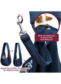 Artisome artisome Pet Dog Sling Carrier for 3-10 lbs pet,Dog Purse Pouch,Dog Satchel,Reversible unadjustable Strap Travel Hand-Free Safe Bag Small Puppy Backpack (Dark Blue)  - Image 5