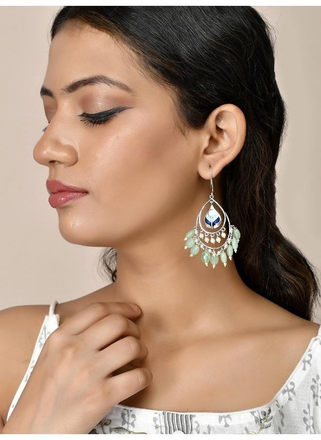 VOYLLA Bagh E Fiza Green Beads Earrings  - Image 5
