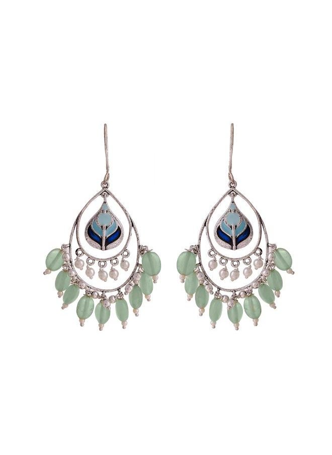 VOYLLA Bagh E Fiza Green Beads Earrings  - Image 2