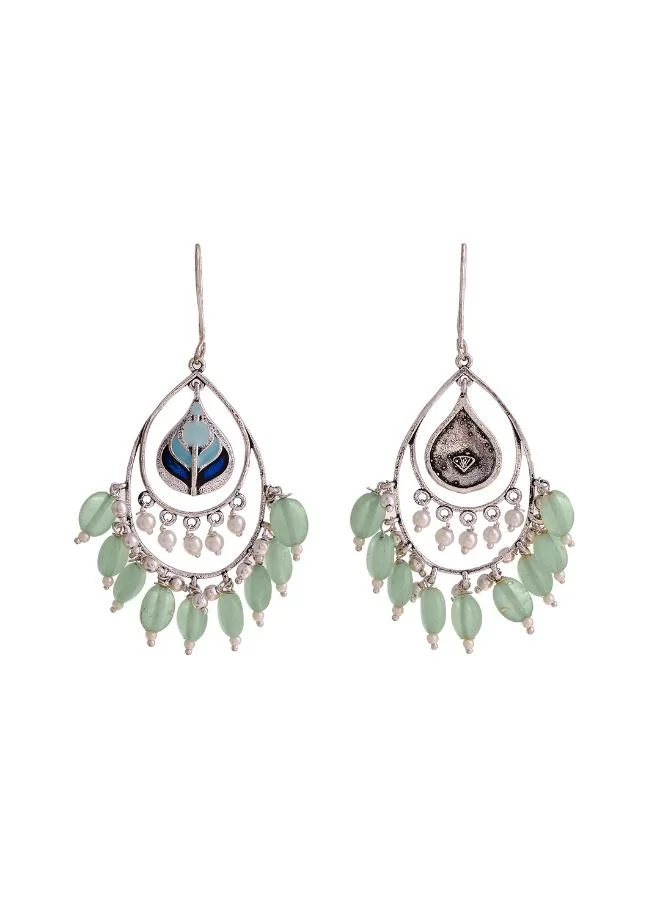 VOYLLA Bagh E Fiza Green Beads Earrings