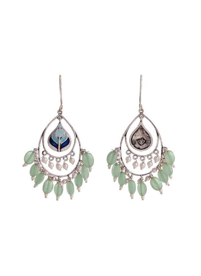 VOYLLA Bagh E Fiza Green Beads Earrings  - Image 4