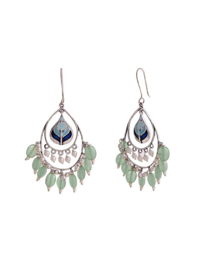 VOYLLA Bagh E Fiza Green Beads Earrings  - Image 3