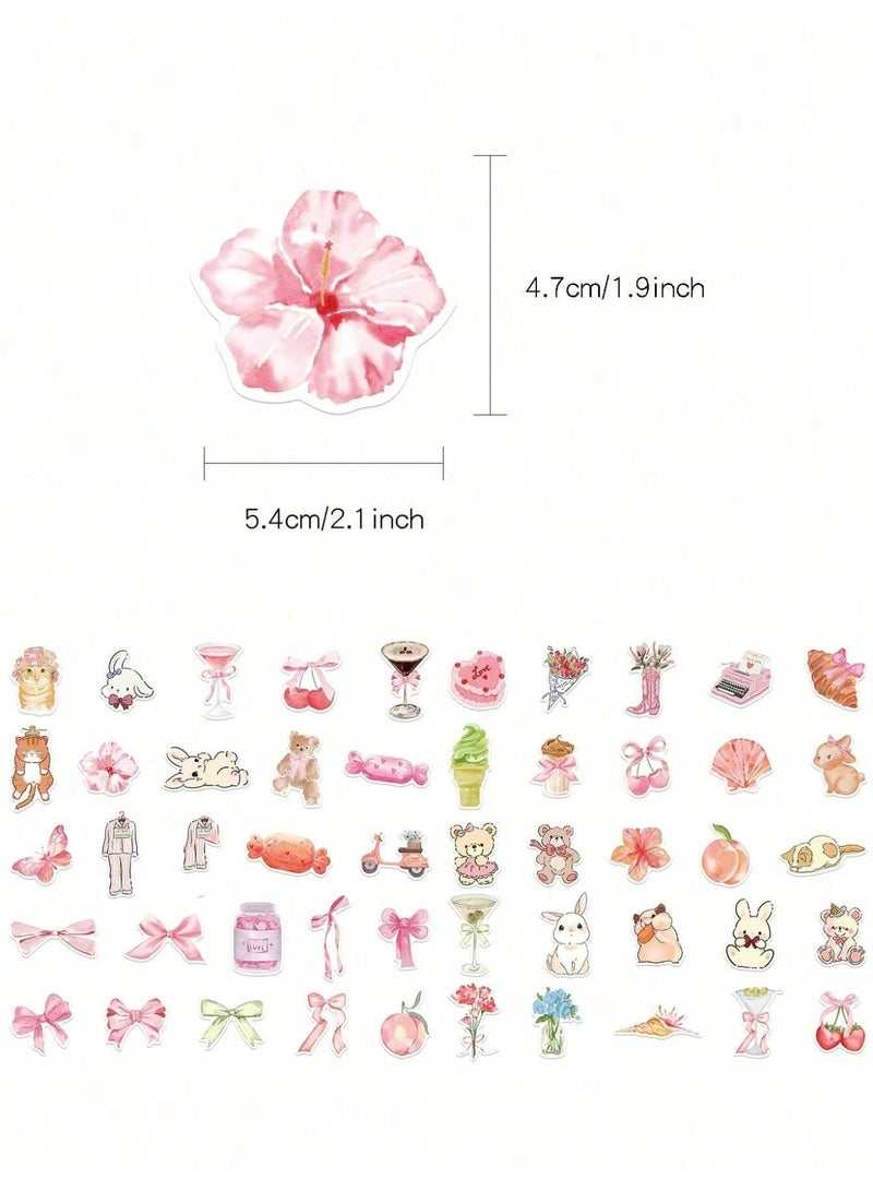 Miamia 100 Pcs Pink Cartoon Bear Stickers – Multi-Functional, Scratch-Resistant Decorative Stickers for Phones, Laptops, Cars, Skateboards, Bottles, and More – Cute Pink Pattern, Variety of Colors - Image 4
