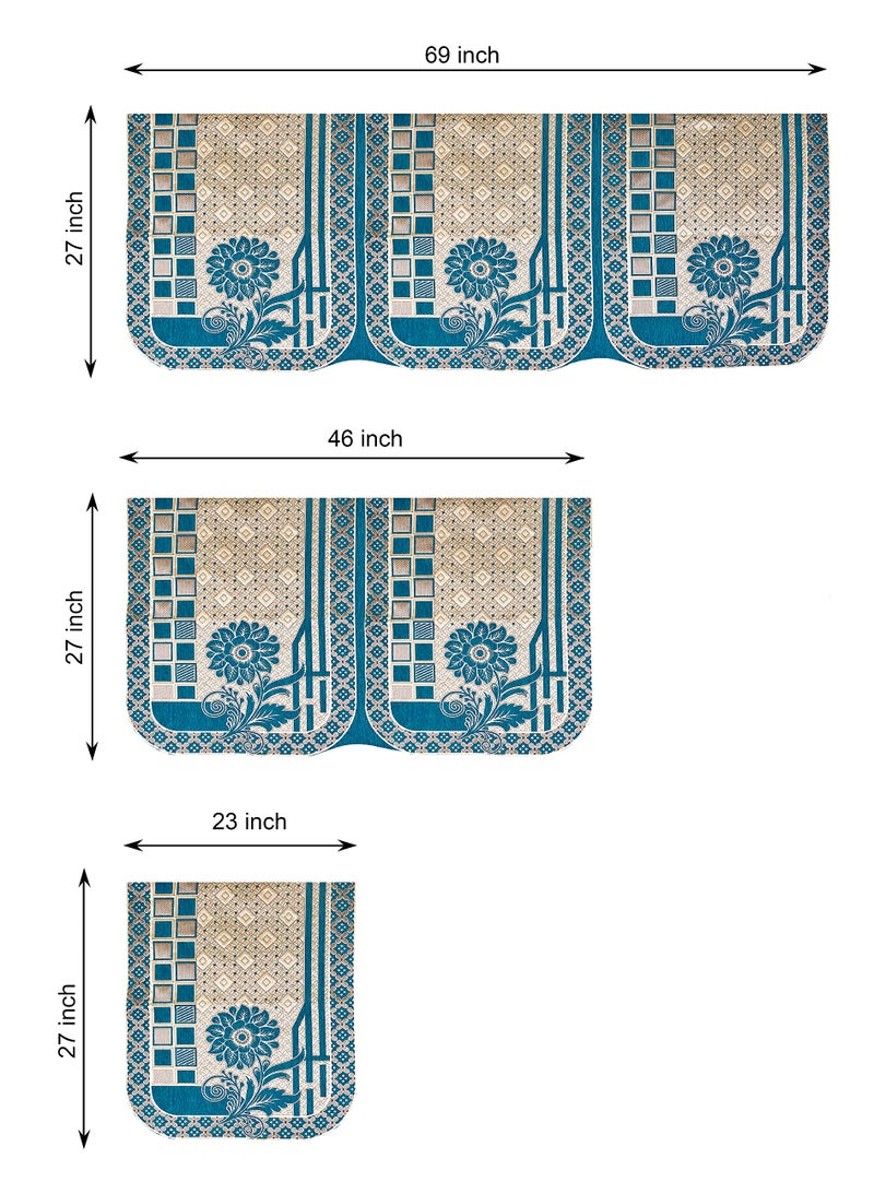 Dazzling DECOR Velvet L Shape Sofa Covers Set with 5 Cushion Covers - Premium 7 Seater Sofa Slip Protector Covers for Living Room Decor - Heavy Fabric Slip Protector for Long Couch, Aqua_1551 - Image 3