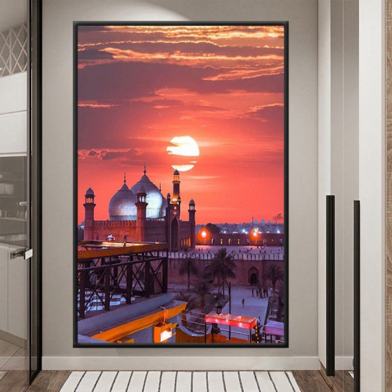 ماركتنا لوحة قماشية بتصميم اسلامي مع برواز مجوف مقاس (50×70) قطعة واحدة - Image 1