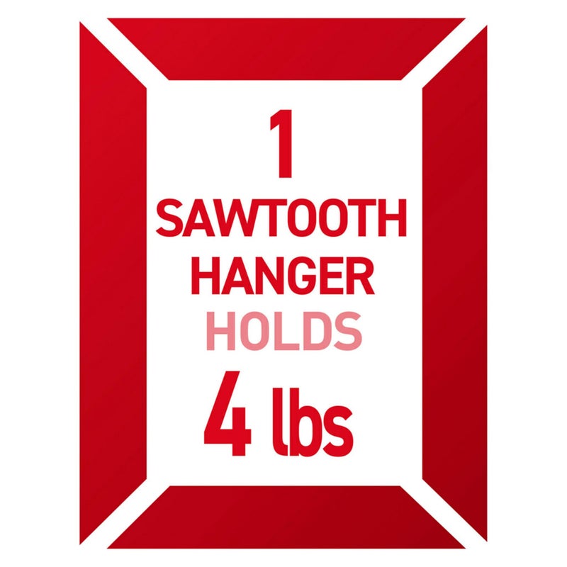 Command Sawtooth Picture Hangers, 4 Frame Hangers and 8 Command Strips, Damage-Free Hanging Sawtooth Frames, No Tools Wall Hooks for Christmas Decorations, Holds up to 4 lb (Pack of 2) - Image 3