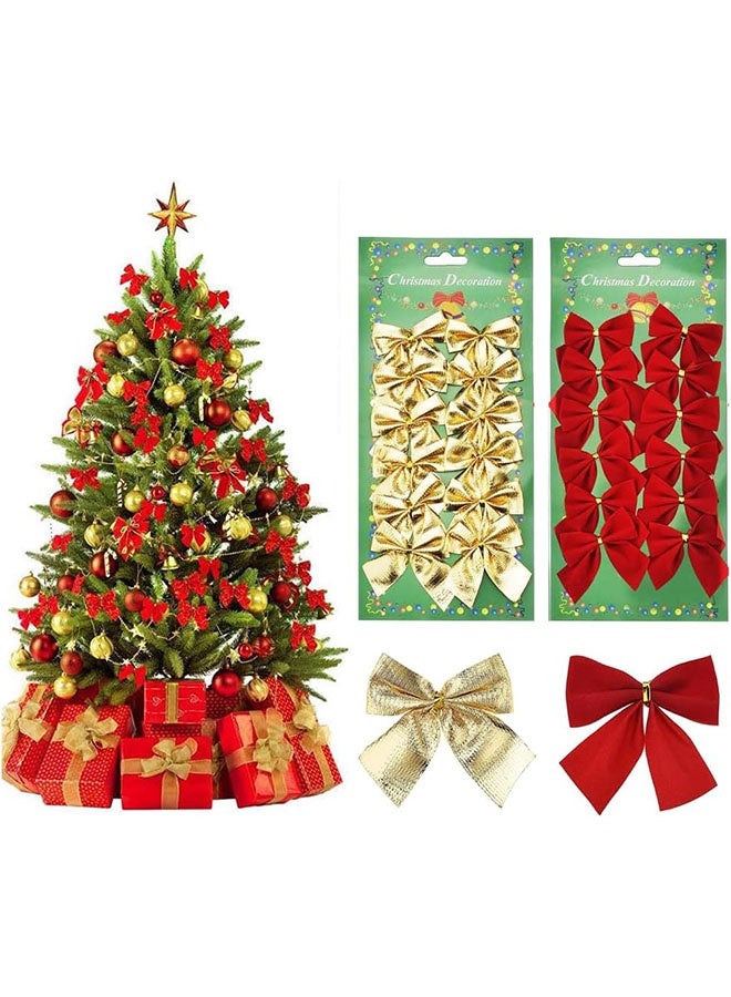 زفيف قطعة من زينة قوس عيد الميلاد لشجرة عيد الميلاد، وأقواس أكاليل حمراء، وزخارف أقواس عيد الميلاد المزخرفة لحفلات عيد الميلاد المنزلية، وأقواس صغيرة لامعة لعيد الميلاد لحلي الحرف اليدوية - Image 1