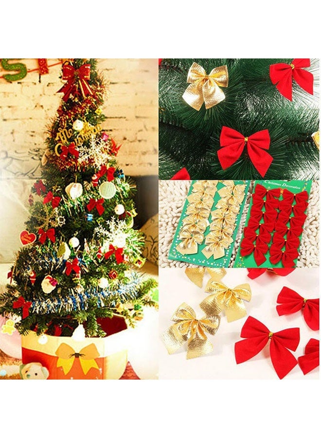 زفيف قطعة من زينة قوس عيد الميلاد لشجرة عيد الميلاد، وأقواس أكاليل حمراء، وزخارف أقواس عيد الميلاد المزخرفة لحفلات عيد الميلاد المنزلية، وأقواس صغيرة لامعة لعيد الميلاد لحلي الحرف اليدوية - Image 4