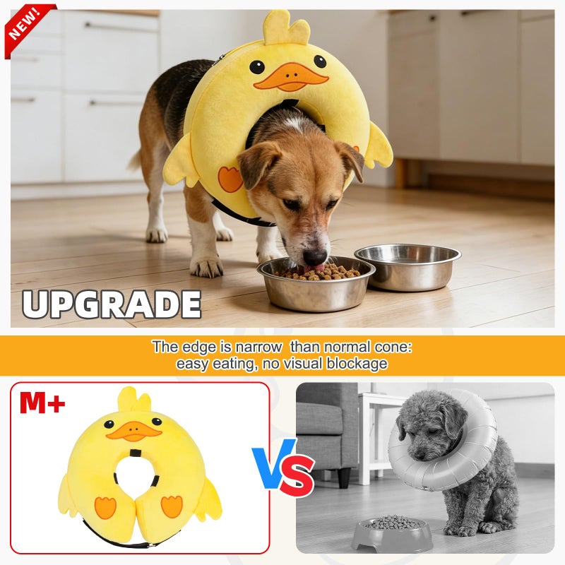 KOOLTAIL Inflatable Dog Cone Collar, Soft Donut E Collar for Dogs After Surgery to Stop Licking Enhanced Alternative, Blow Up Pet Neck Pillow Recovery Adjustable Cone for Dog Cat, Upgrade Size, Duck M - Image 4