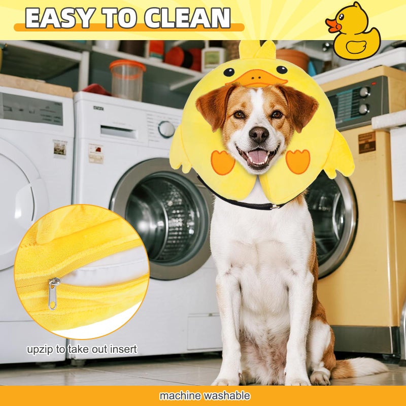 KOOLTAIL Inflatable Dog Cone Collar, Soft Donut E Collar for Dogs After Surgery to Stop Licking Enhanced Alternative, Blow Up Pet Neck Pillow Recovery Adjustable Cone for Dog Cat, Upgrade Size, Duck M - Image 5