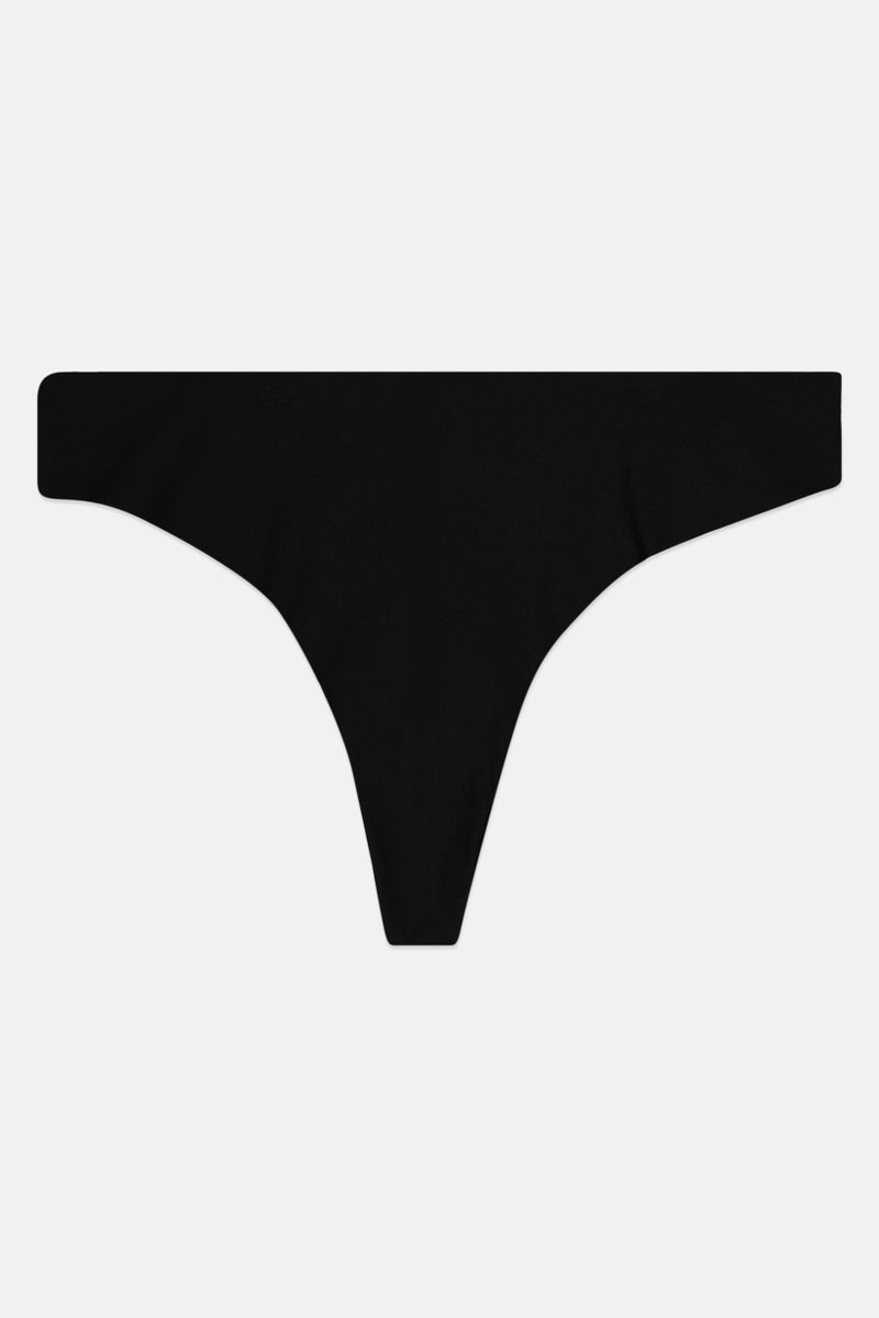 Jenni Women Plain Pull On Thong, Black - Image 1