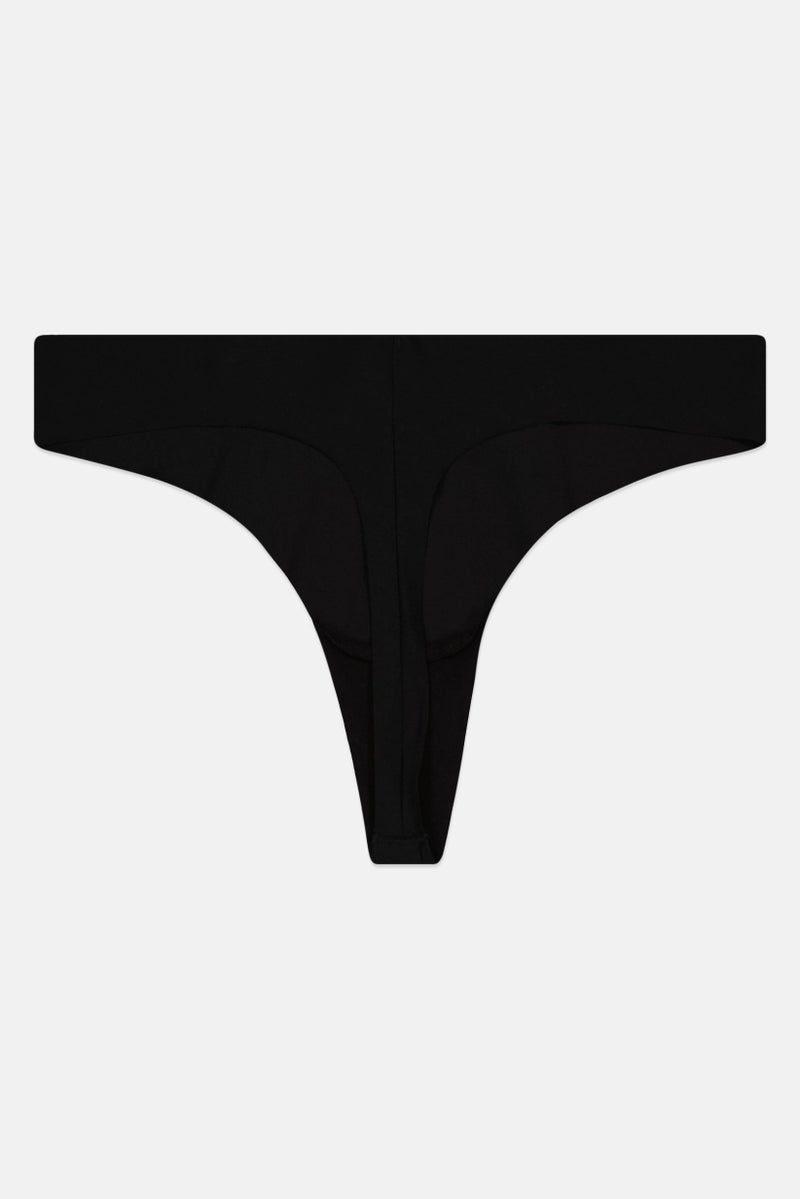 Jenni Women Plain Pull On Thong, Black - Image 2
