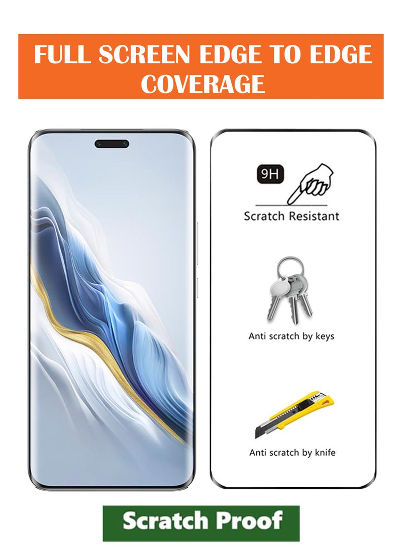 Honor Magic6 Pro - Tempered Glass Screen Protector - Delicate Touch , Higher Transparency , Easy to Install ,Anti-scratch and Bubble-free Screen Protector - Black - Image 4