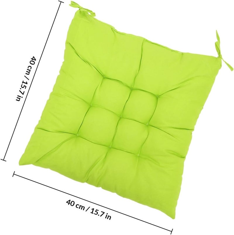 4pcs Dining Chair Cushions Seat Pads for Kitchen Chairs, 40x40cm Fruit Green Plush, Machine Washable, Suitable for Office, Car, Outdoor and Patio Seating - Image 2