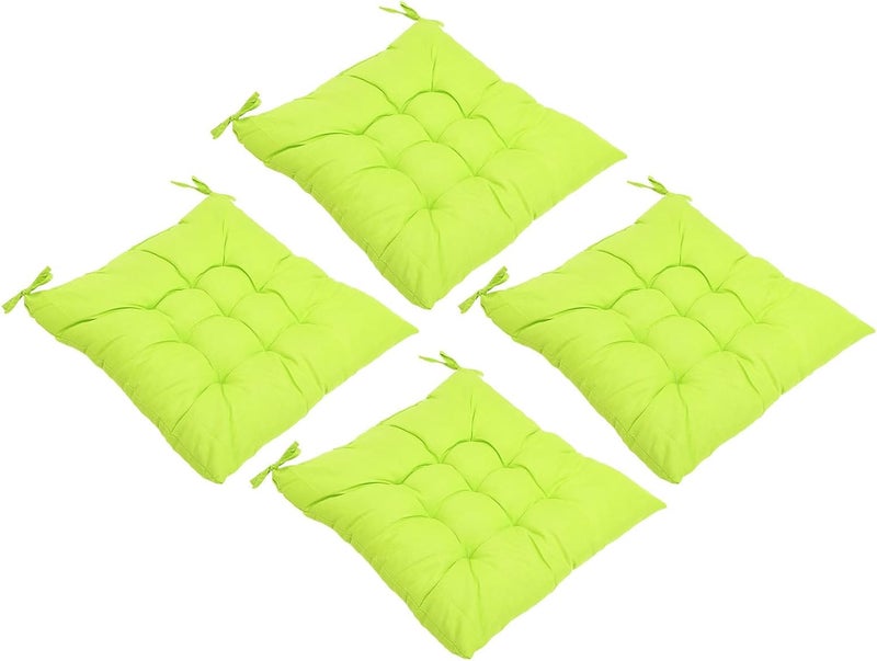 4pcs Dining Chair Cushions Seat Pads for Kitchen Chairs, 40x40cm Fruit Green Plush, Machine Washable, Suitable for Office, Car, Outdoor and Patio Seating - Image 1