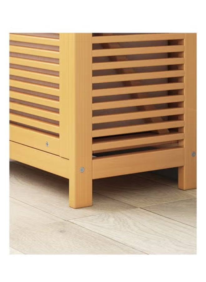 ZCM-HAPPY Multi-Functional Multi-Layer Large Solid Wood Floor Bathroom Storage Rack 50*30*119CM - Image 3