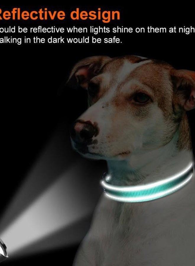 Joytale Reflective Dog Collar,Soft Neoprene Padded Breathable Nylon Pet Collar Adjustable for Medium Dogs,Teal,M - Image 5