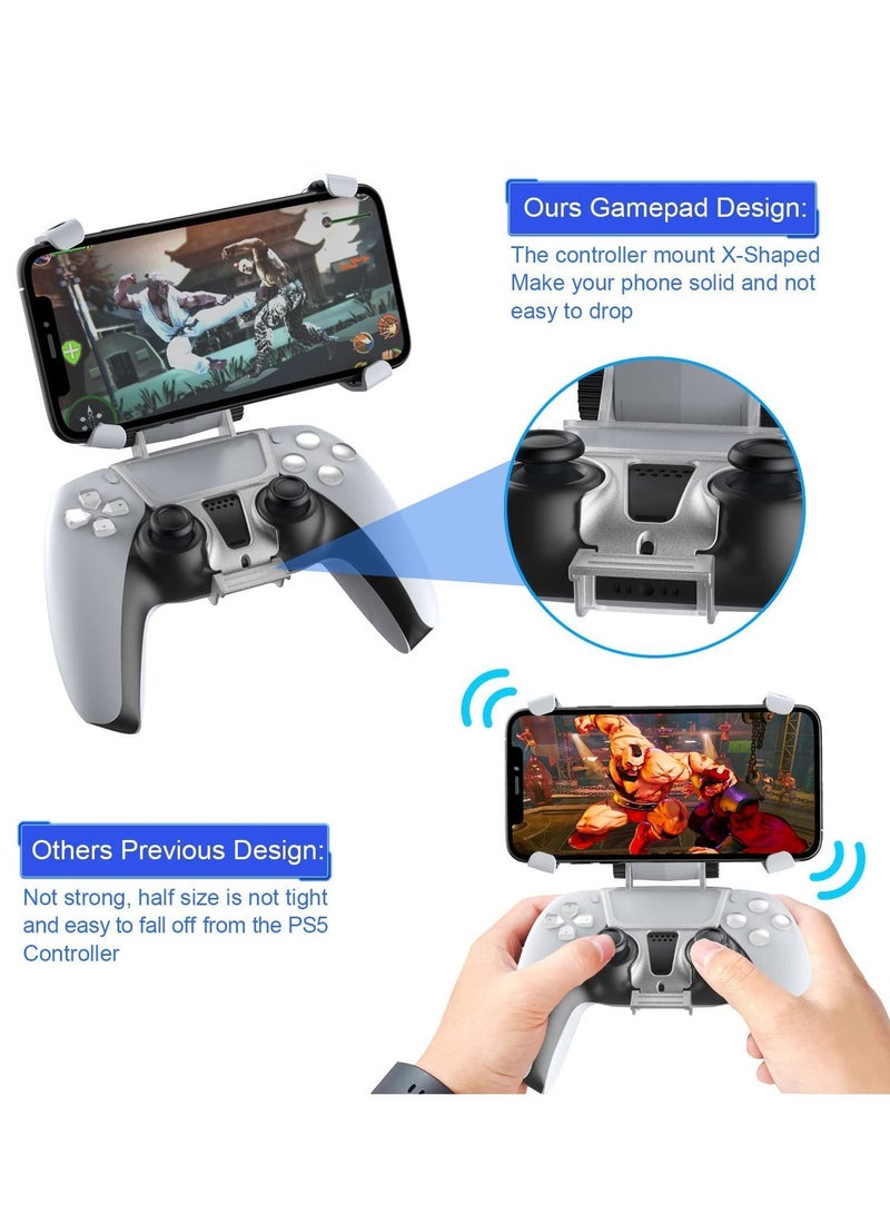 Y&D Mobile Phone Game Clip for PS5 Controller, Wireless Gamepad Stand with Adjustable Swivel Compatible PlayStation 5 Dualsense Controllers - Image 5