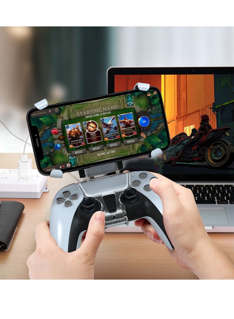 Y&D Mobile Phone Game Clip for PS5 Controller, Wireless Gamepad Stand with Adjustable Swivel Compatible PlayStation 5 Dualsense Controllers - Image 2