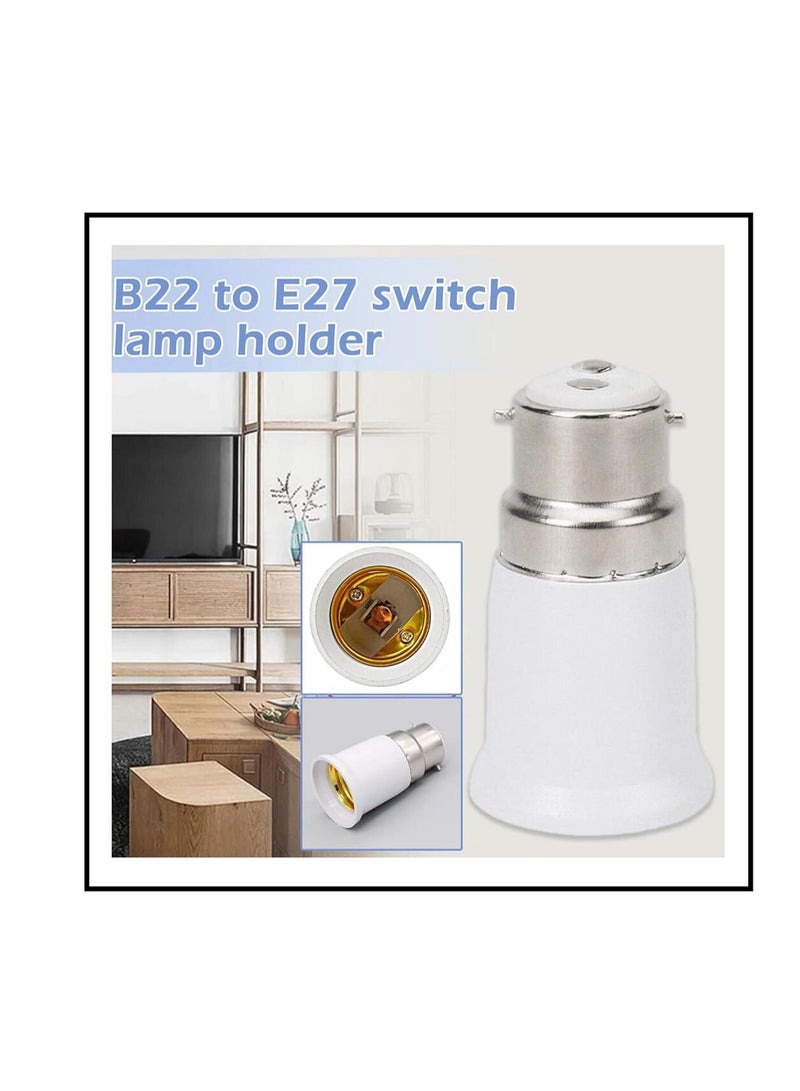 لافيش قاعدة لمبات إضاءة من ٤ قطع | محول من B22 إلى E27 | محول مصباح ممتد | حامل لمبات مقاوم للحريق | محول إديسون | مناسب لمصابيح LED CFL | مقبس مصباح متين | سهل التركيب - Image 3