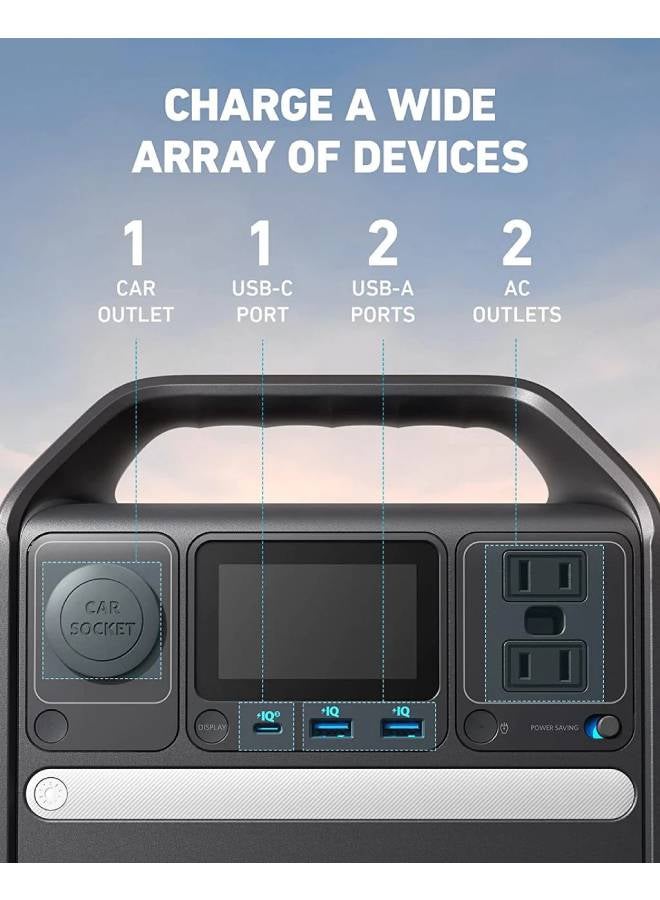 Anker 521 Powerhouse Charging Station, Portable Power Station 256 Wh, Compact Power Generator, 200 W 5 Ports, 1 Socket, 60 W USB-C PD Power, LED Light, LiFePo4 Battery for Camping & Power Outages - Image 4