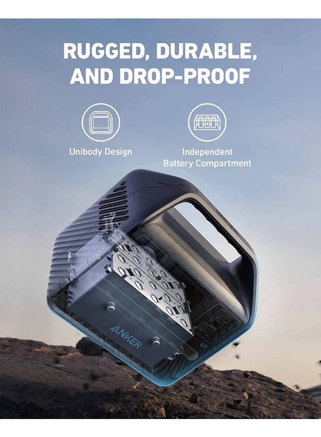 Anker 521 Powerhouse Charging Station, Portable Power Station 256 Wh, Compact Power Generator, 200 W 5 Ports, 1 Socket, 60 W USB-C PD Power, LED Light, LiFePo4 Battery for Camping & Power Outages - Image 3