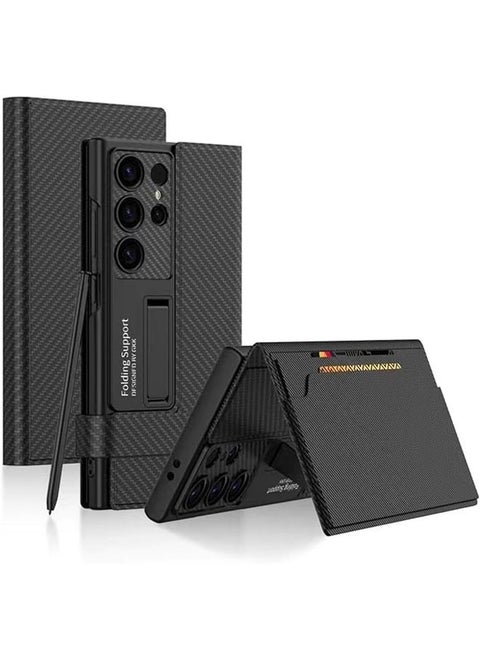حافظة لهاتف S24 Ultra/S24Plus/S24 ذات غطاء جلدي بقفل مغناطيسي وجيب للبطاقات، بالإضافة إلى وضع الوقوف لهاتف Samsung Galaxy S24 Ultra/S24Plus/S24.