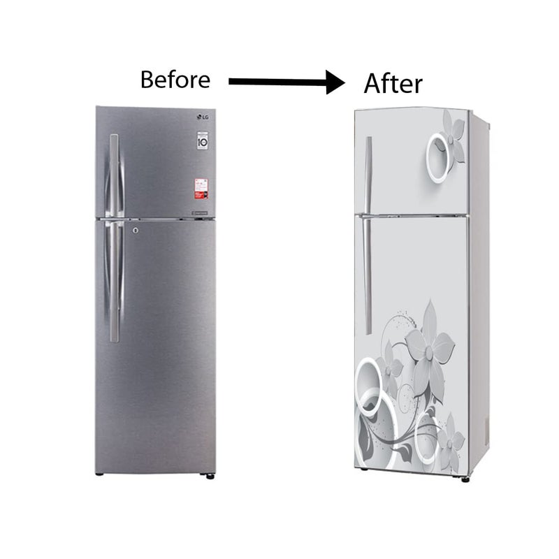 WallDaddy Fridge Stickers & Wall Stickers, Beautiful Fridge Decorative Sticker Wallpaper Poster (PVC Vinyl) Large Size (60x160 cm) (Slatey Flower)-Self-Adhesive - Image 4