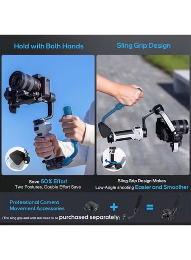 زيون ZHIYUN CINEPEER Weebill 3E [رسمي]، مثبت انحراف خفيف الوزن ثلاثي المحاور لكاميرات DSLR والكاميرات عديمة المرآة Canon/Sony/Panasonic/Nikon، حمولة 3 كجم، إطلاق نار عمودي أصلي، تحكم في مصراع البلوتوث - Image 5