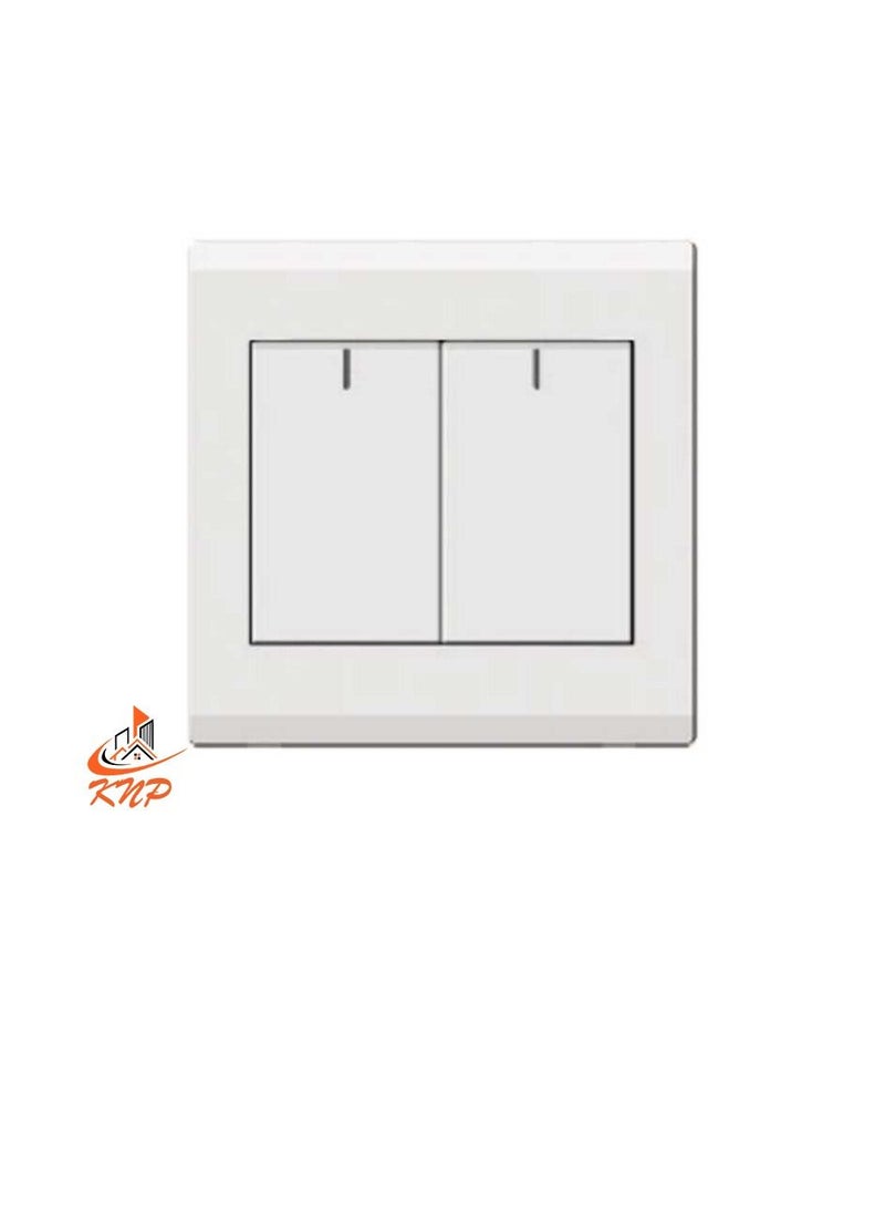 KNP 16A 2 Gang 1Way Switch - White - Image 2