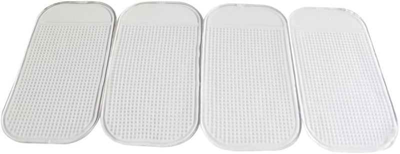 Kunhe 4 Pack Silicone Dash Sticky Pads Dash Board Mats for Phones Sunglasses Keys Transparent - Image 1