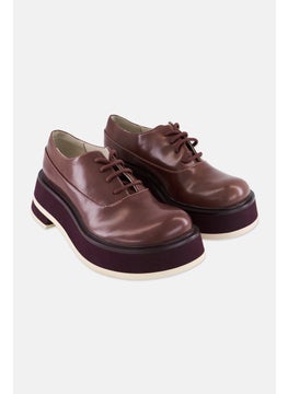 CHARLES & KEITH Women Lace Up Casual Shoes, Maroon  - Image 1