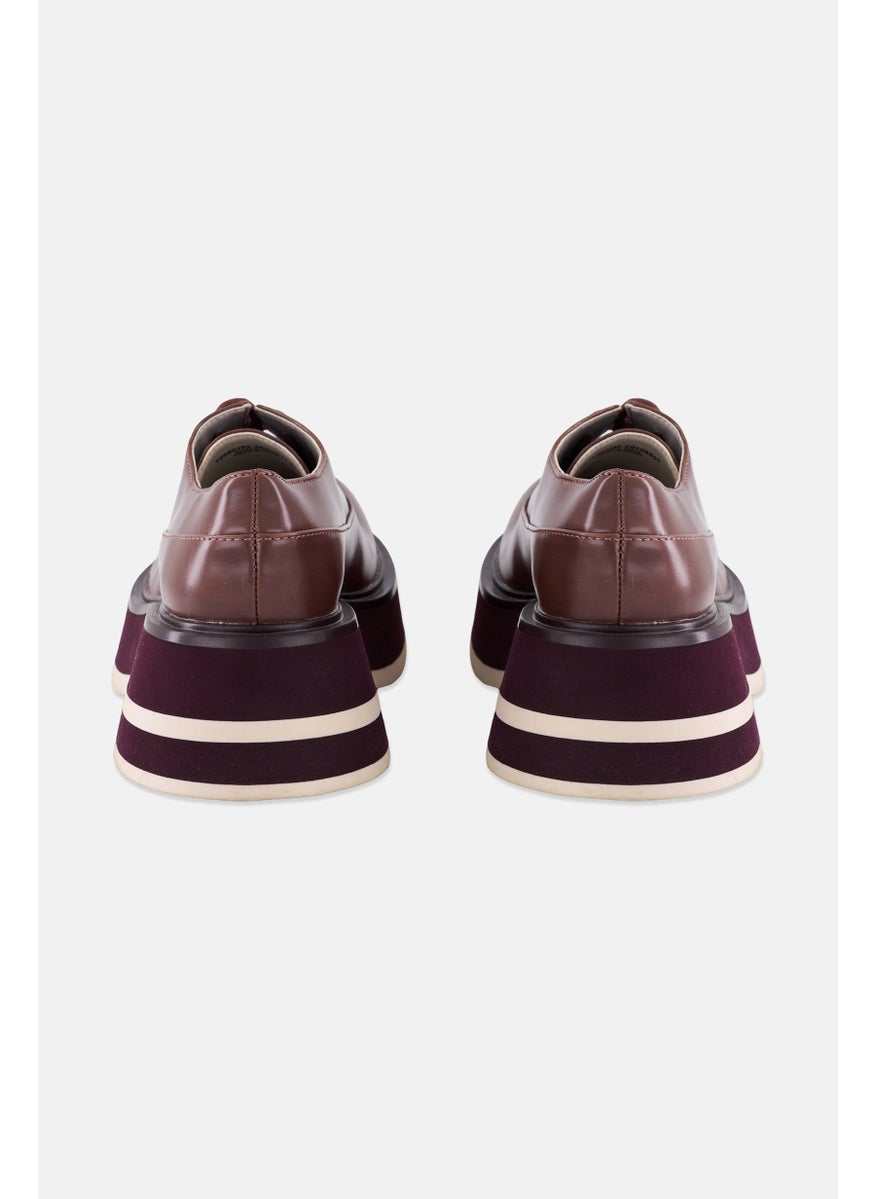 CHARLES & KEITH Women Lace Up Casual Shoes, Maroon  - Image 2
