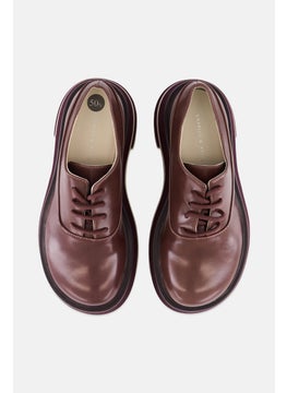 CHARLES & KEITH Women Lace Up Casual Shoes, Maroon  - Image 3