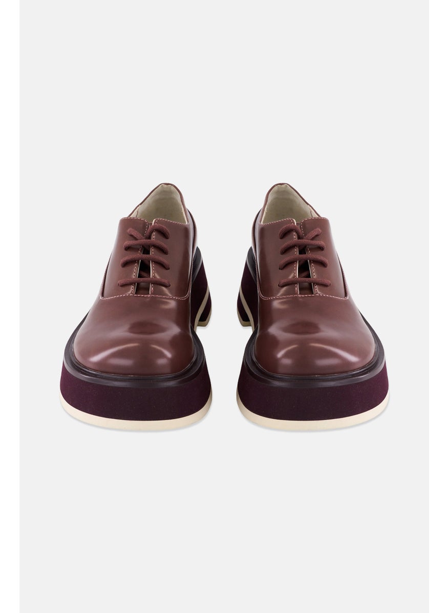 CHARLES & KEITH Women Lace Up Casual Shoes, Maroon  - Image 4