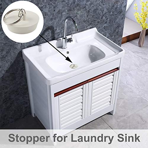 Hibbent 6 Pieces Drain Stopper, Rubber Kitchen Sink Drain, Sink Stopper Drain Plug with Pull Ring for Kitchen, Bathtub, Bathroom and Laundry Sink in 6 Different Sizes, White - Image 4