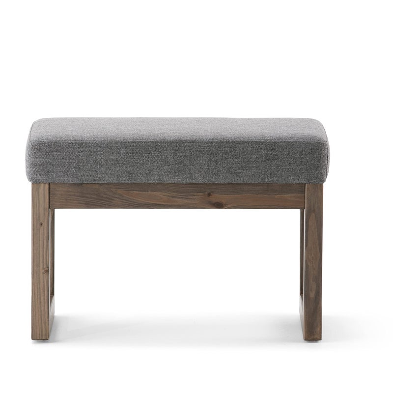 Simpli Home SIMPLIHOME Milltown Small Ottoman Bench - 26.8 inch Wide Upholstered Linen Look Fabric Rectangle Footstool Ottoman in Grey, Contemporary Bench for Bedroom or Entryway with Cushioned Seat, Assembled - Image 4