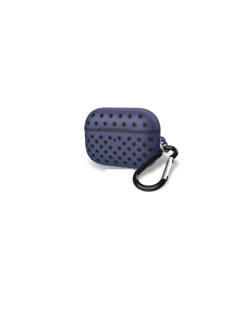Silicone Case Cover for AirPods Pro | Black-White Dot Dual Layer Luxury Honeycomb Shock Proof Protection Dustproof with Metal Keychain