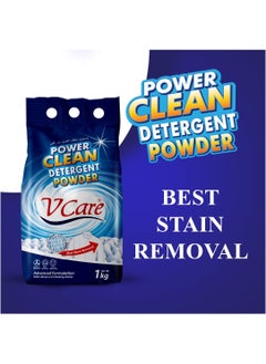 VCare Vcare Power Clean Laundry Detergent Powder - Effortless Stain Removal - Removes Odour and Provides Ultra Whitening with a Refreshing Scent - 1Kg  - Image 2